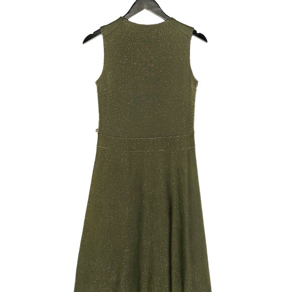 Louis Vuitton Resort 2016 Green Glitter Cut Out Sleeveless A-line Dress - Picture 7 of 10